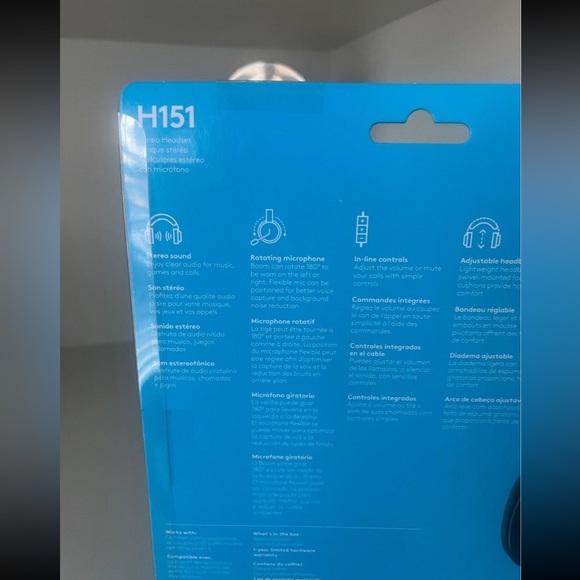 Logitech Stereo Headset H151 3.5 mm Analog with Boom Microphone Black - Picture 4 of 5